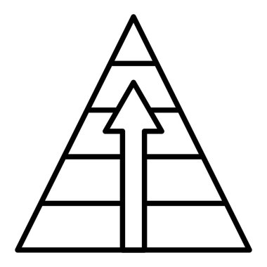 Kriket Sınırı Piramit Çizgisi simgesi, Basit Siyah ve Beyaz Vektör İllüstrasyonu