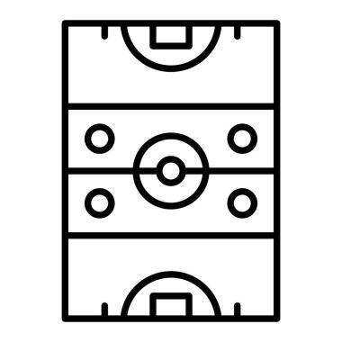 Hokey Sahası Simgesi, Basit Siyah ve Beyaz Vektör İllüstrasyonu