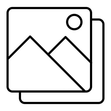 Fotoğraf Albümü Simgesi, Basit Siyah ve Beyaz Vektör İllüstrasyonu