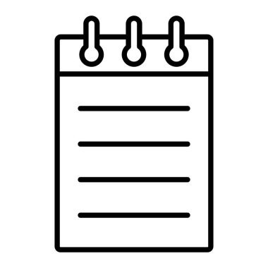 Not Simgesi, Basit Siyah ve Beyaz Vektör İllüstrasyonu