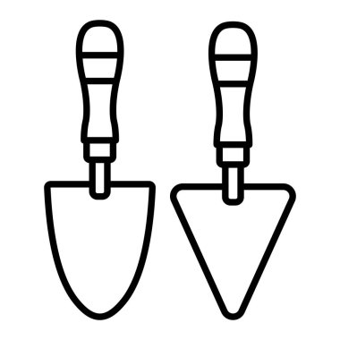 Trowel Simgesi, Basit Siyah ve Beyaz Vektör İllüstrasyonu