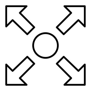 Simgeyi Genişlet, Basit Siyah ve Beyaz Vektör İllüstrasyonu