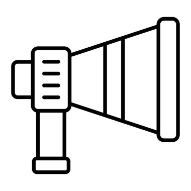 Megafon Simgesi, Basit Siyah ve Beyaz Vektör İllüstrasyonu