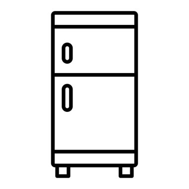 Buzdolabı Simgesi, Basit Siyah ve Beyaz Vektör İllüstrasyonu