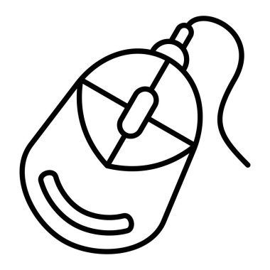 Fare Simgesi, Basit Siyah ve Beyaz Vektör İllüstrasyonu