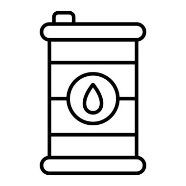 Petrol Varili çizgisi simgesi, Basit Siyah ve Beyaz Vektör İllüstrasyonu