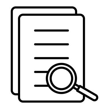 Araştırma Simgesi, Basit Siyah ve Beyaz Vektör İllüstrasyonu