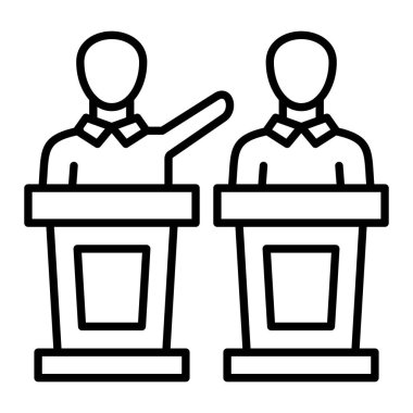 Muhalefet çizgisi simgesi, Basit Siyah ve Beyaz Vektör İllüstrasyonu