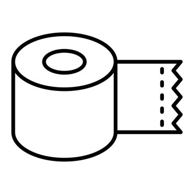 Koli bandı çizgisi simgesi, Basit Siyah ve Beyaz Vektör İllüstrasyonu