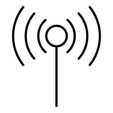 Clarity Beacon çizgi simgesi, Basit Siyah ve Beyaz Vektör İllüstrasyonu