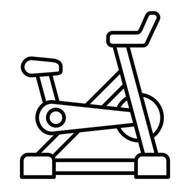 Sabit Bisiklet Simgesi, Basit Siyah ve Beyaz Vektör İllüstrasyonu