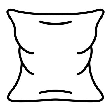 Yastık Simgesi, Basit Siyah ve Beyaz Vektör İllüstrasyonu