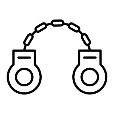 Kelepçe Simgesi, Basit Siyah ve Beyaz Vektör İllüstrasyonu