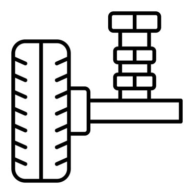 Damper çizgisi simgesi, Basit Siyah ve Beyaz Vektör İllüstrasyonu
