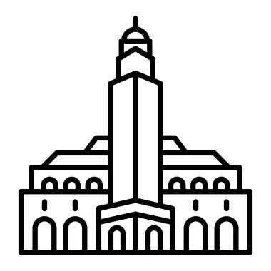 Hasan Cami Simgesi, Basit Siyah ve Beyaz Vektör İllüstrasyonu