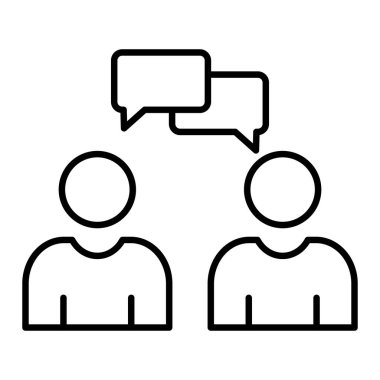 Konuşma Simgesi, Basit Siyah ve Beyaz Vektör İllüstrasyonu