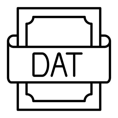 Dat Simgesi, Basit Siyah ve Beyaz Vektör İllüstrasyonu