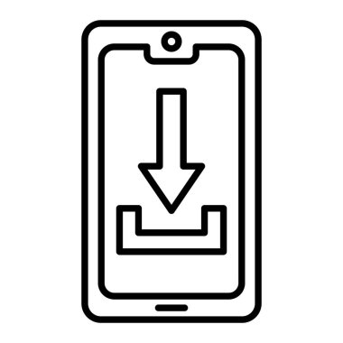 Simge İndir, Basit Siyah ve Beyaz Vektör İllüstrasyonu