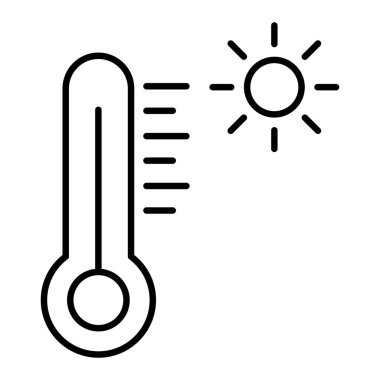 Sıcak Simge, Basit Siyah ve Beyaz Vektör İllüstrasyonu