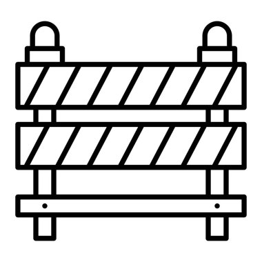 Yol Bloğu Simgesi, Basit Siyah ve Beyaz Vektör İllüstrasyonu