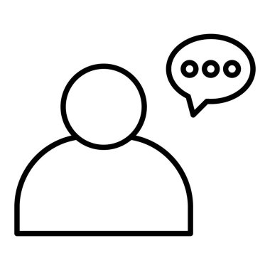 Geribildirim çizgisi simgesi, Basit Siyah ve Beyaz Vektör İllüstrasyonu