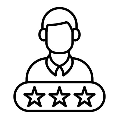 Uzman Simgesi, Basit Siyah ve Beyaz Vektör İllüstrasyonu