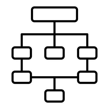 Diyagram Simgesi, Basit Siyah ve Beyaz Vektör İllüstrasyonu