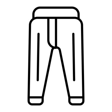 Pantalon Simgesi, Basit Siyah ve Beyaz Vektör İllüstrasyonu