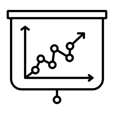 Sunum Simgesi, Basit Siyah ve Beyaz Vektör İllüstrasyonu