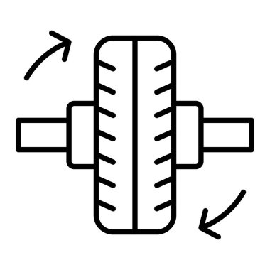 Tekerlek Dengeleme Çizgisi simgesi, Basit Siyah ve Beyaz Vektör İllüstrasyonu