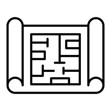 Şablon Simgesi, Basit Siyah ve Beyaz Vektör İllüstrasyonu