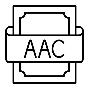 Aac Simgesi, Basit Siyah ve Beyaz Vektör İllüstrasyonu