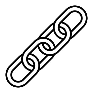 Zincir Simgesi, Basit Siyah ve Beyaz Vektör İllüstrasyonu