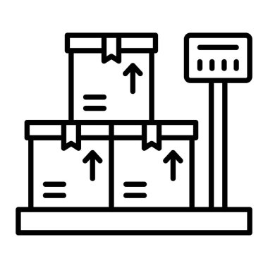 Ağırlık çizgisi simgesi, Basit Siyah ve Beyaz Vektör İllüstrasyonu