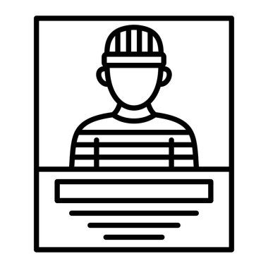 Aranan Simge, Basit Siyah ve Beyaz Vektör İllüstrasyonu