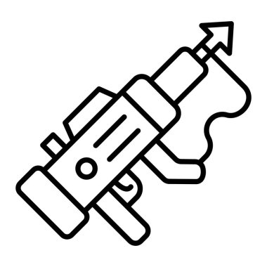 Zıpkın Silahı Simgesi, Basit Siyah ve Beyaz Vektör İllüstrasyonu