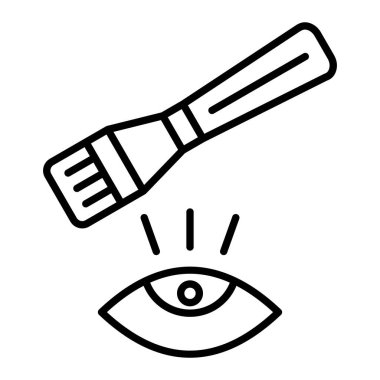 Göz Gölgesi Simgesi, Basit Siyah ve Beyaz Vektör İllüstrasyonu