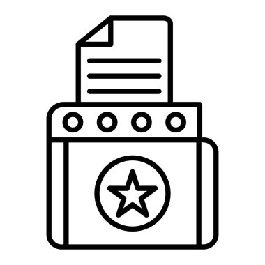 Günlük Simge, Basit Siyah ve Beyaz Vektör İllüstrasyonu