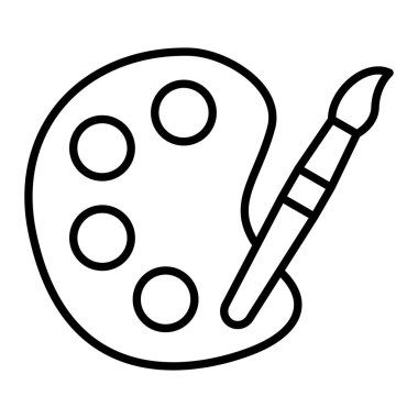 Renk paleti simgesi simgesi, Basit Siyah ve Beyaz Vektör İllüstrasyonu