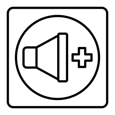 Cilt Yukarı çizgi simgesi, Basit Siyah ve Beyaz Vektör İllüstrasyonu