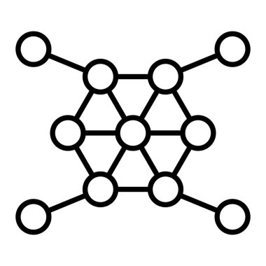 Molekül Simgesi, Basit Siyah ve Beyaz Vektör İllüstrasyonu