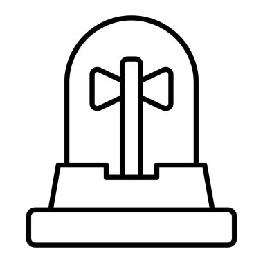 Siren çizgisi simgesi, Basit Siyah ve Beyaz Vektör İllüstrasyonu