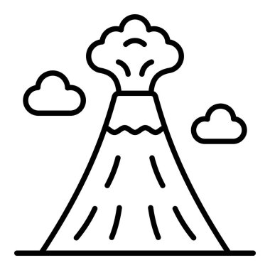 Volkan çizgisi simgesi, Basit Siyah ve Beyaz Vektör İllüstrasyonu
