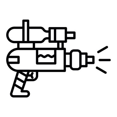 Su tabancası çizgisi simgesi, Basit Siyah ve Beyaz Vektör İllüstrasyonu