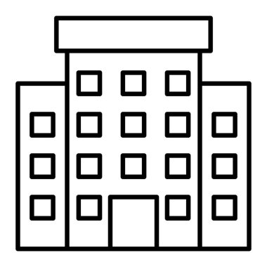 Ofis Simgesi, Basit Siyah ve Beyaz Vektör İllüstrasyonu