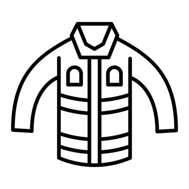 İtfaiye Üniforması Simgesi, Basit Siyah ve Beyaz Vektör İllüstrasyonu