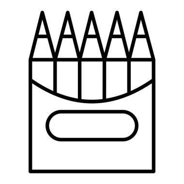 Pastel Boya Simgesi, Basit Siyah ve Beyaz Vektör İllüstrasyonu