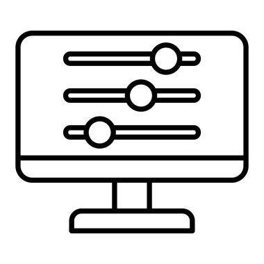 Filtre Simgesi, Basit Siyah ve Beyaz Vektör İllüstrasyonu