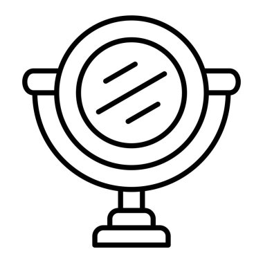 Ayna Simgesi, Basit Siyah ve Beyaz Vektör İllüstrasyonu