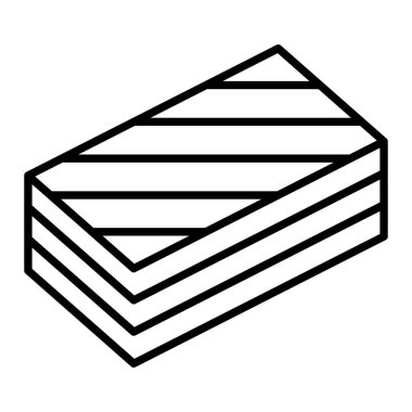 Wafer Simgesi, Basit Siyah ve Beyaz Vektör İllüstrasyonu